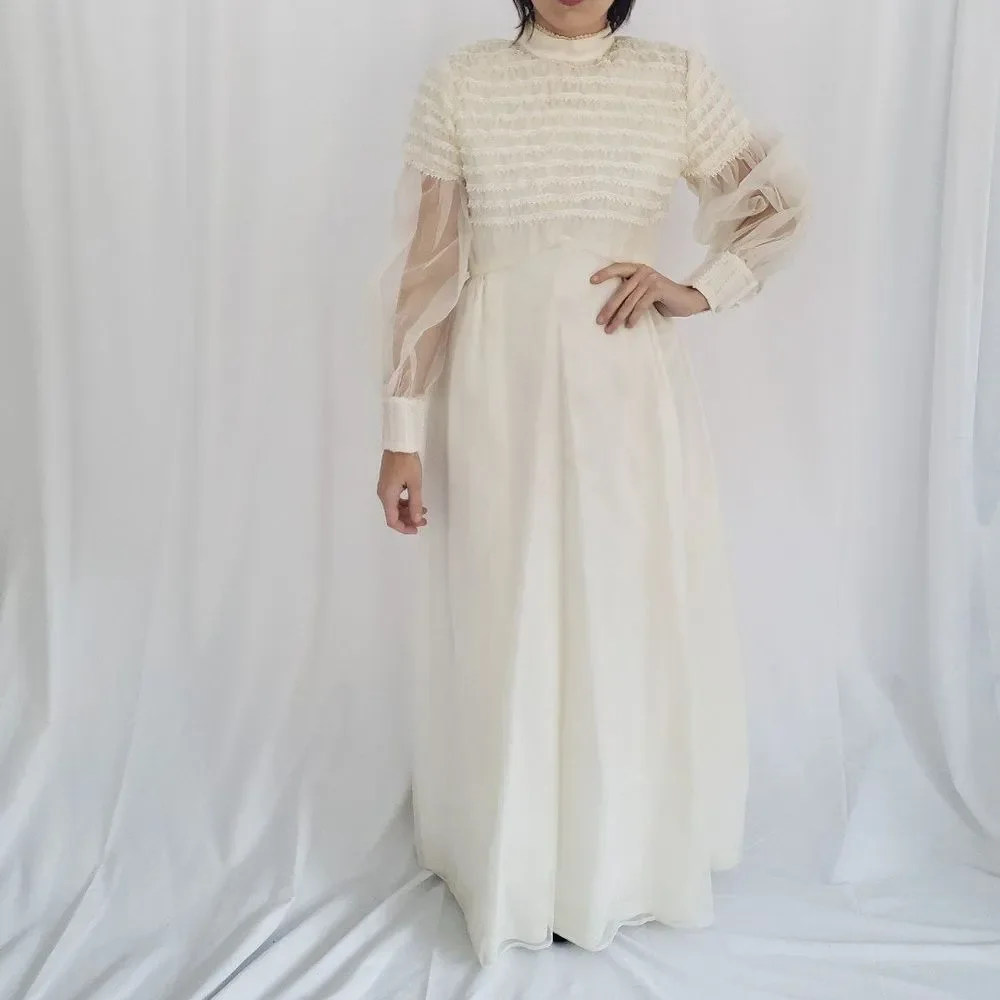cream 50s dress Vintage | Dresses | 5s Hand Made Wedding Galaxy Saturdays! El Party 1950s fashion Size:20-22 SIZE BUST WAIST LENGTH RGroup_AW-PD-10343